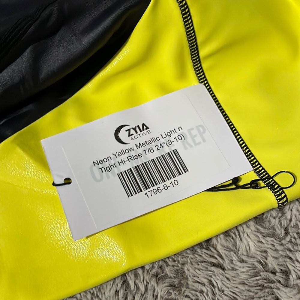 Neon Yellow metallic Light n tight leggings